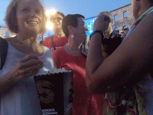 Eating popcorn on 65. pula film festival
