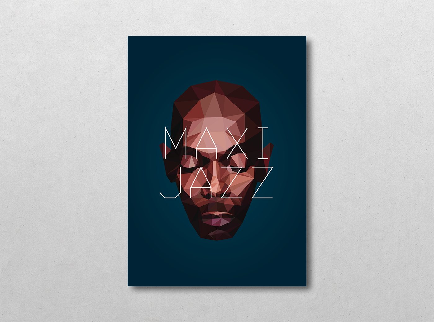 Maxi jazz portrait vector digital art poster